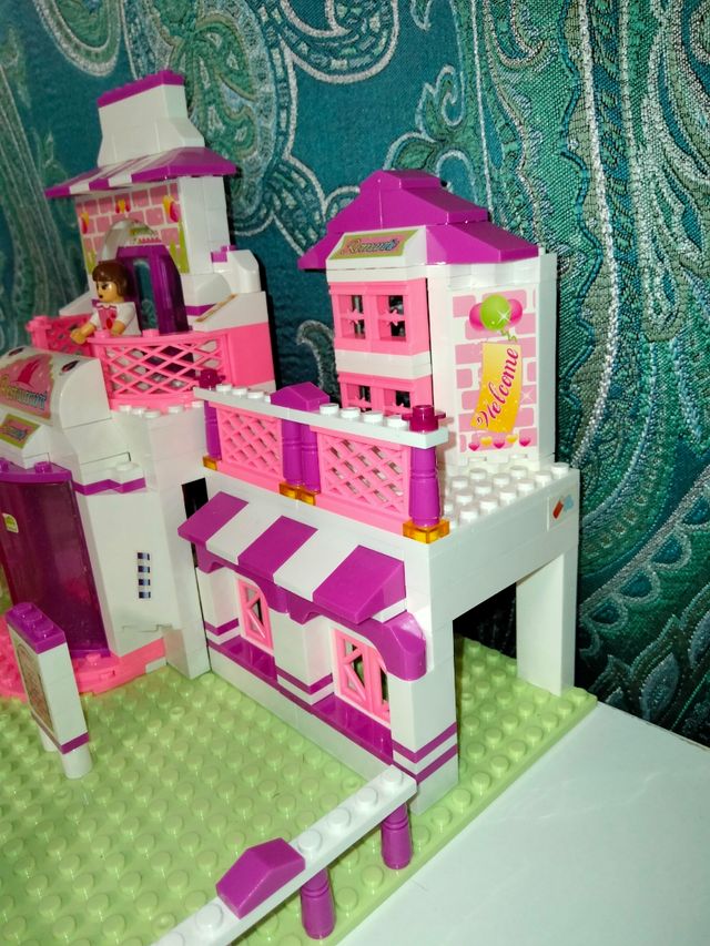 Restaurante con furgon food truck lego compatible