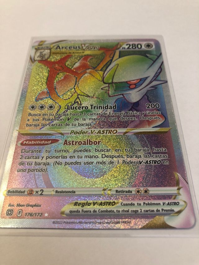 Carta Pokémon Arceus V astro 176, rainbow secreta 