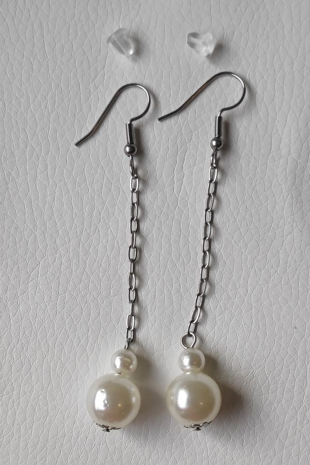 pendientes con perla colgante