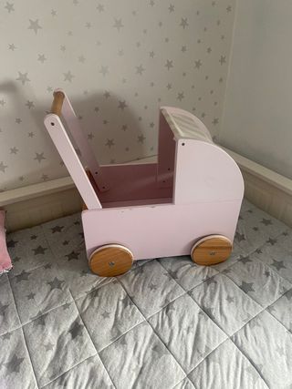 Carrito bebe de madera