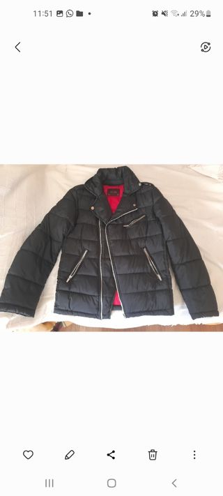 Abrigo Zara-hombre. Acolchado, Negro. talla S.