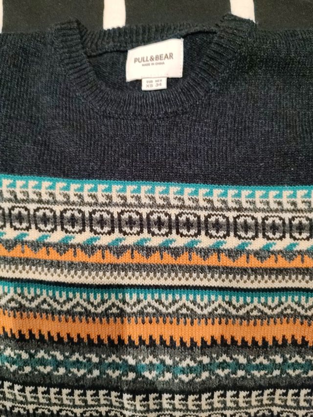 Maglione a righe blu Pull&Bear