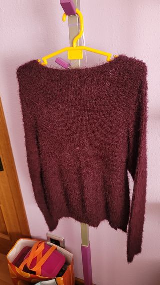 Jersey peludo H&M divided morado oscuro