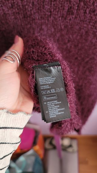 Jersey peludo H&M divided morado oscuro