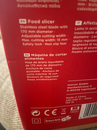 Cortadora alimentación