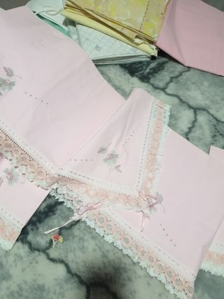 sabanas bordadas de cama matrimonio 1,35