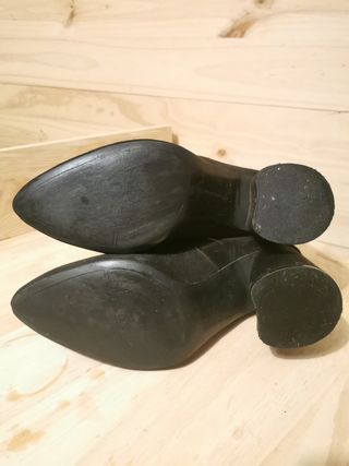 botín tacon ancho 38 negro