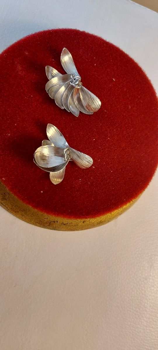 Pendientes fiesta  FLOR de plata