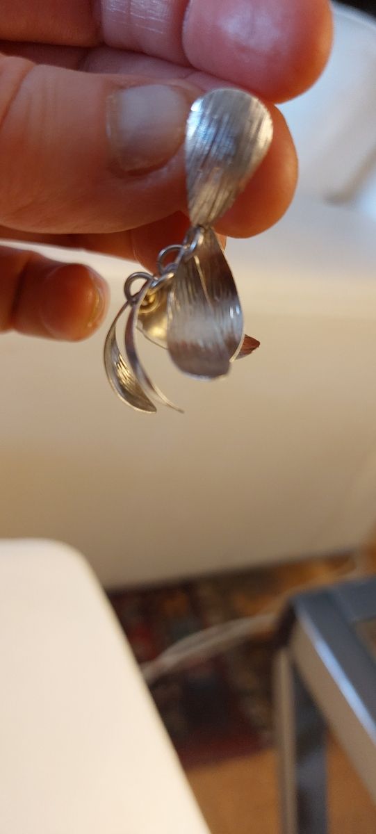 Pendientes fiesta  FLOR de plata