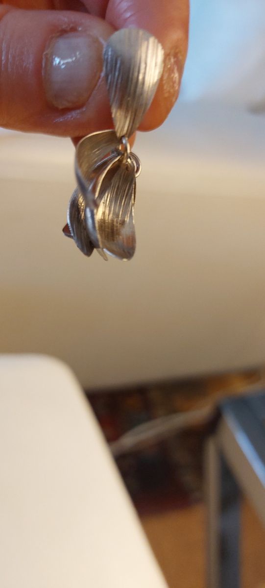 Pendientes fiesta  FLOR de plata