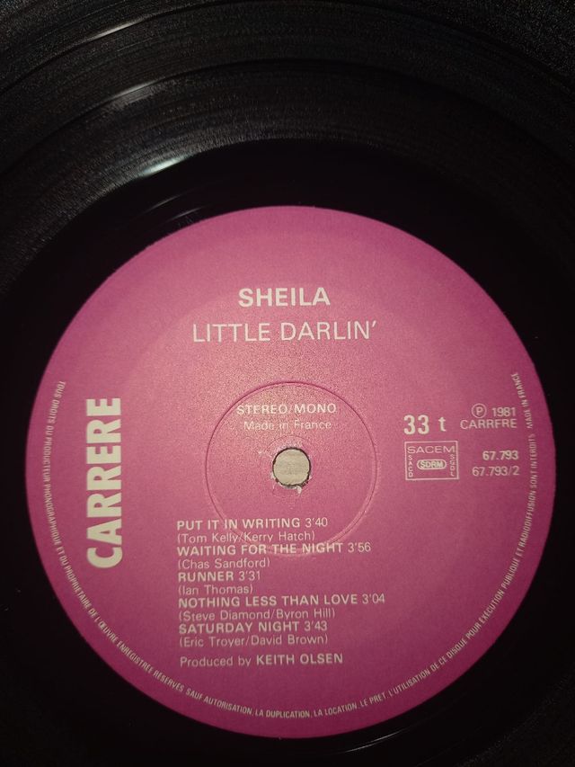 Sheila - Little Darlin'. 1981 Lp vinilo. 