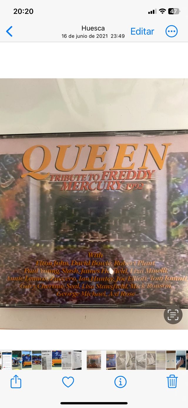 Cd colección Tribute to Freddy Mercury 1992