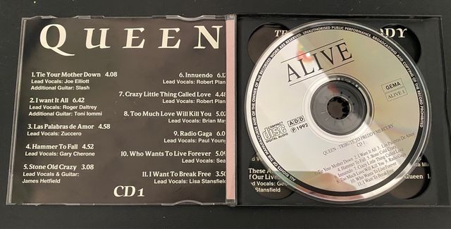 Cd colección Tribute to Freddy Mercury 1992