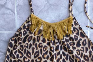 Camisón leopardo con flecos