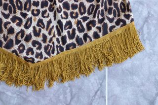 Camisón leopardo con flecos