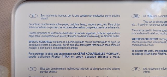 12 colores de ceras acuarelables