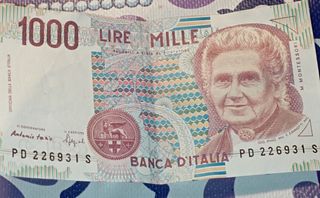 Billete de mil lire mille italiana