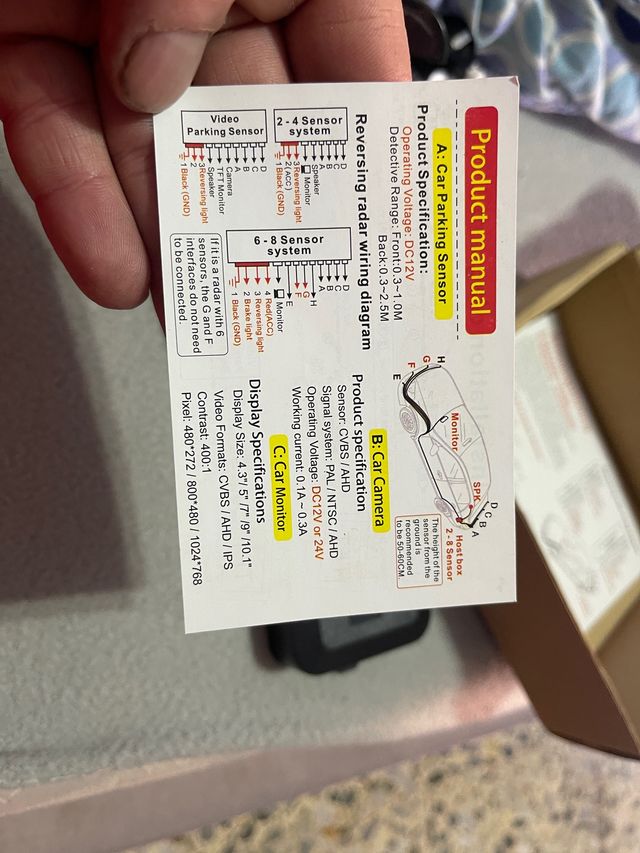 Sensor de aparcamiento coche