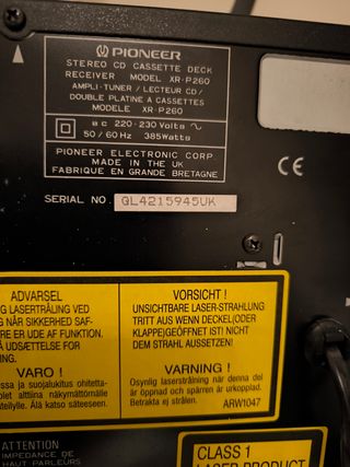Equipo de música Pionner stereo XR-P260