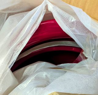 Sgabello alto regolabile Rosso Nuovo imballato