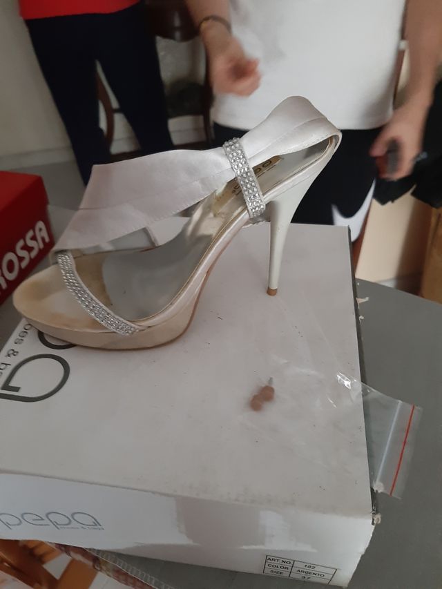 sandali in raso silver 