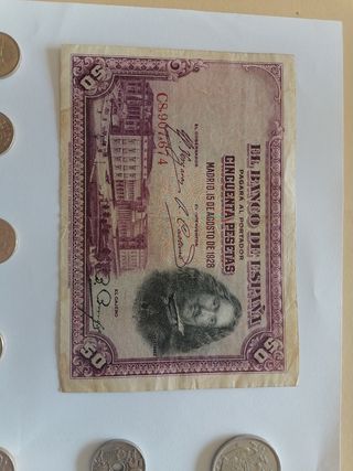  lote monedas y billetes antiguos españolas 
