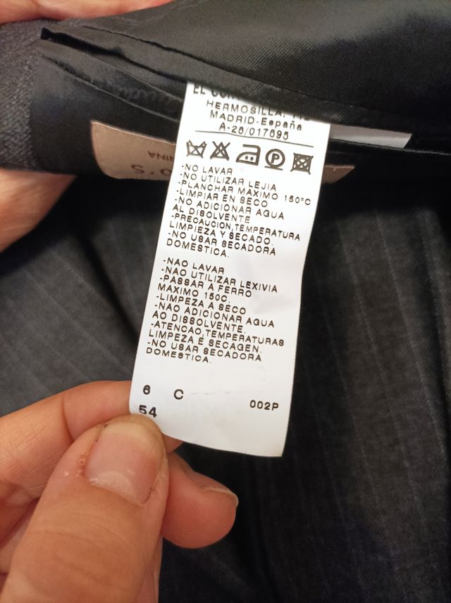 Traje chaqueta hombre 