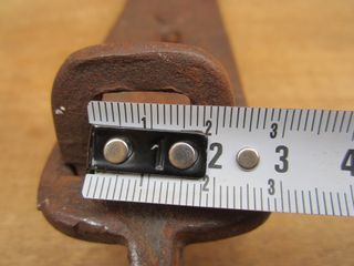 Pieza pestillo antiguo de hierro forjado, 39 cm.