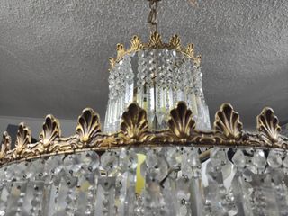 Lámpara salón cristal roca 2 niveles😍✨👌