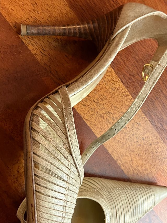 Scarpe beige n 37 vera pelle Made in Italy