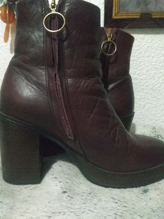 👢👢Botines plataforma cuero