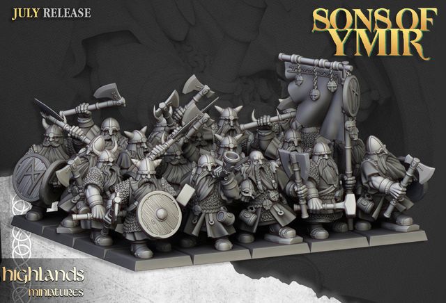 20 Guerreros enanos Highland Miniatures 28mm