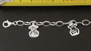 Pulsera ositos de plata 925 mls 