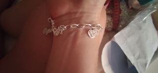 Pulsera ositos de plata 925 mls 