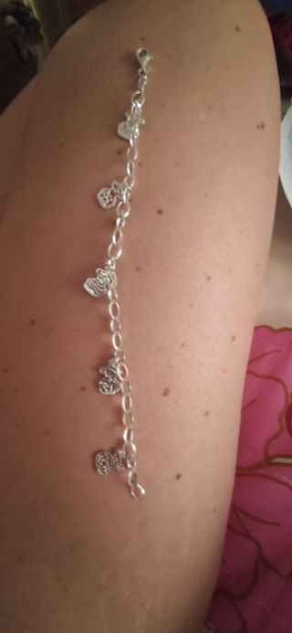 Pulsera ositos de plata 925 mls 