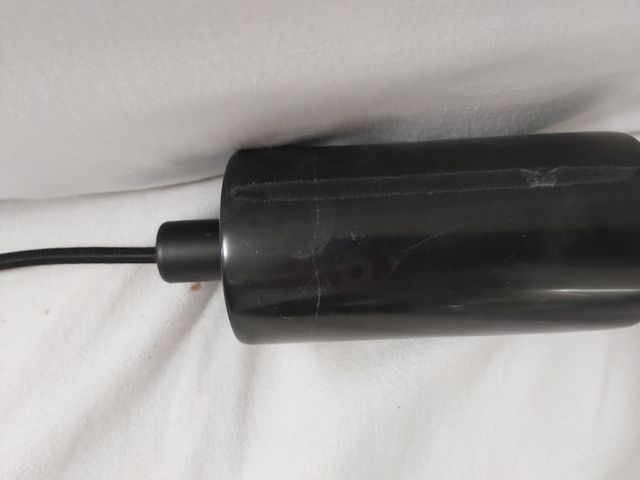 2 lamparas techo cilindro marmol y bombilla