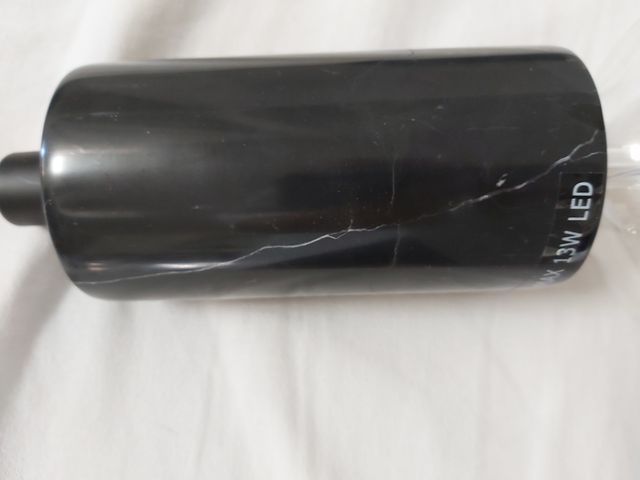 2 lamparas techo cilindro marmol y bombilla