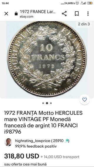 10 FRANCS 1972 -HERCULES
