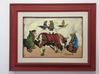 Quadro olio su tavola del pittore Basso Ragni