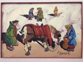 Quadro olio su tavola del pittore Basso Ragni