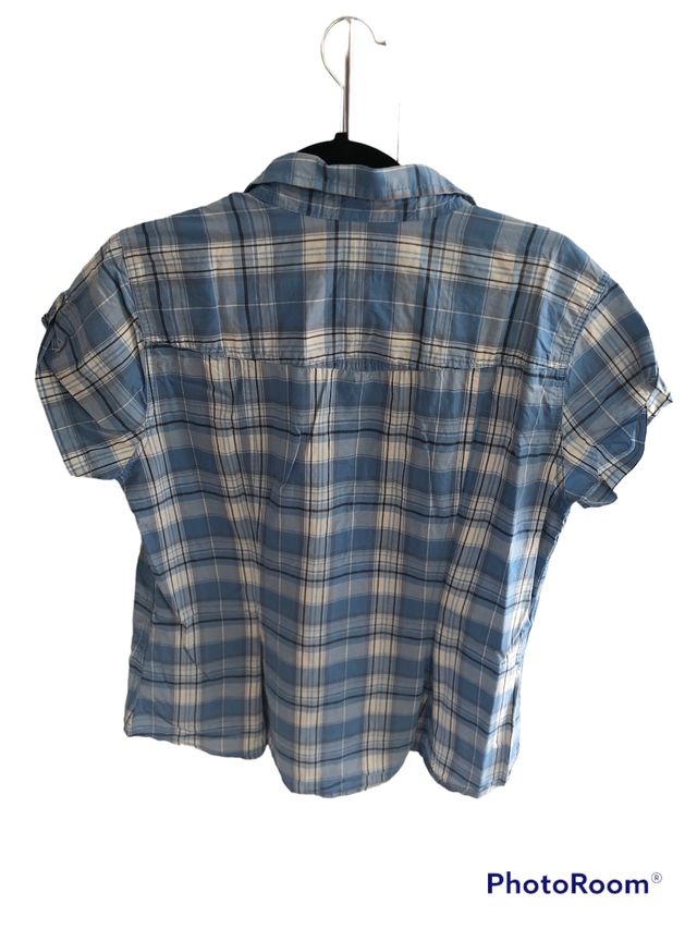 Camicia a quadri azzurra