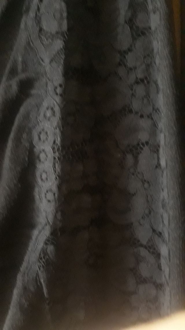 vestido negro punto con puntilla talla L