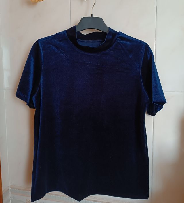 Blusa/cuerpo azul marino terciopelo