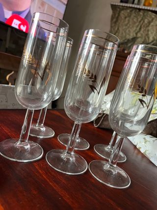 Set bicchieri (6)con spiga in cristallo