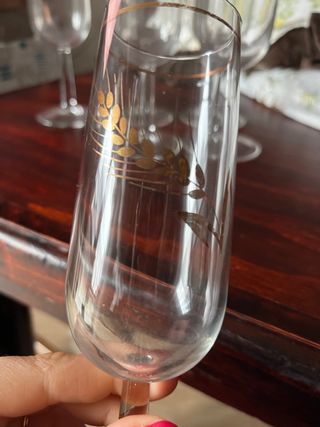 Set bicchieri (6)con spiga in cristallo