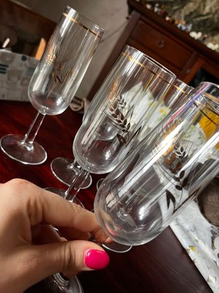 Set bicchieri (6)con spiga in cristallo