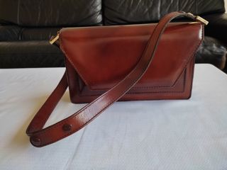 Bolso piel mujer cuero vintage años 70 