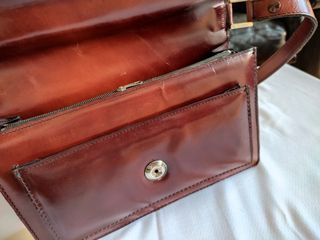 Bolso piel mujer cuero vintage años 70 