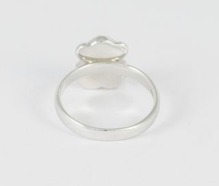 Anillo Tous en oro blanco 18k con diamantes y ónix
