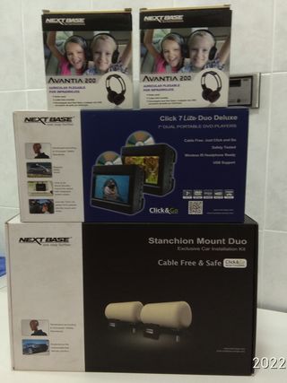 DOS DVD DUO DE COCHE CON SOPORTES Y AURICULARES